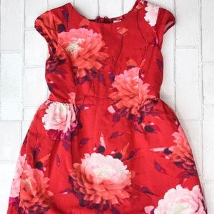 GAP kids Red Dress with pink flowers